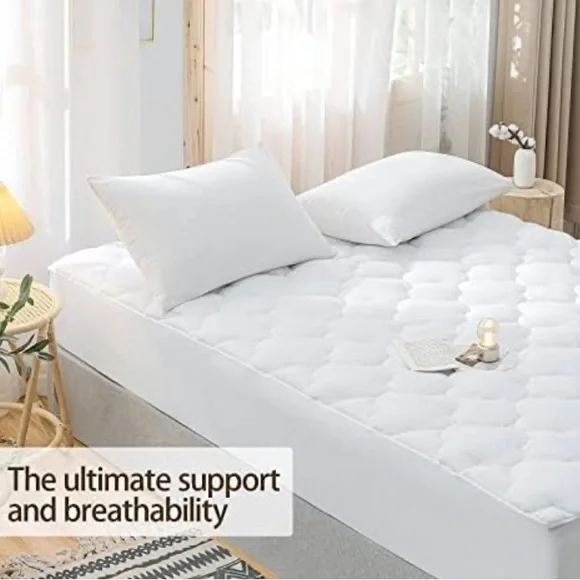 King Size Pillow Top Mattress Cover Cooling Protector Breathable Fluffy - Picture 3 of 6